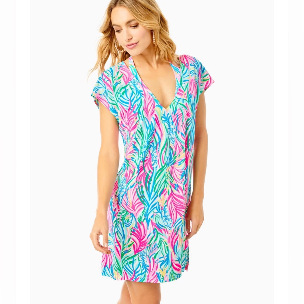 Lilly Pulitzer Talli Cover-Up/Dress in Multi Sea Turtle Soiree; Size Small, NWT